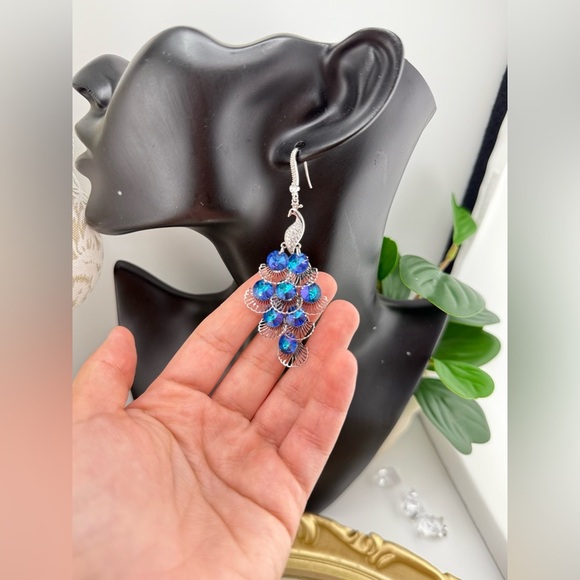 Stunning Blue Crystal Chandelier Earrings – EyeCandy Los Angeles - Picture 6 of 7